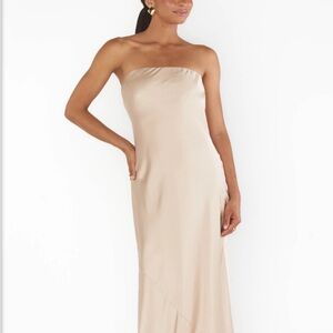 Elegant Strapless Cream Dress